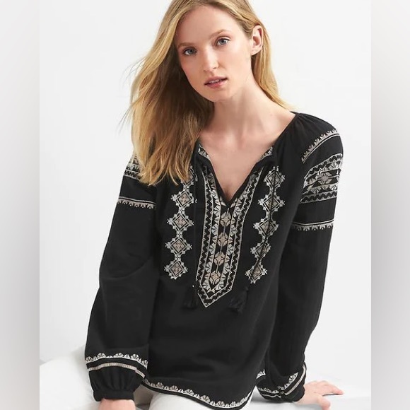 American Eagle Bohemian Style Top 🖤🤍 - Picture 1 of 4